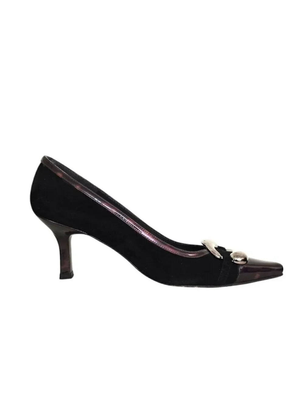 Stuart Weitzman Vintage Marsala Black Suede Tortoise Shell Pumps Sz 6